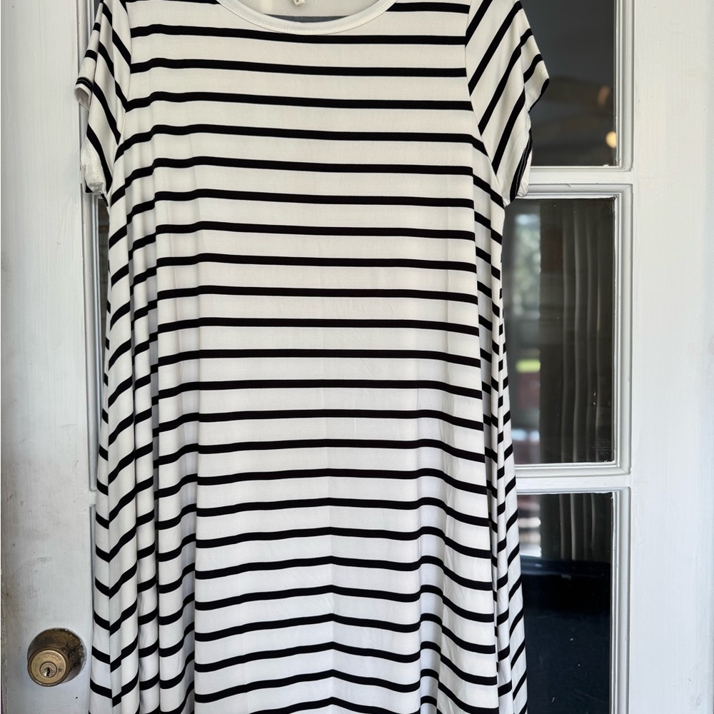 Beeson River White and Black Striped Dress